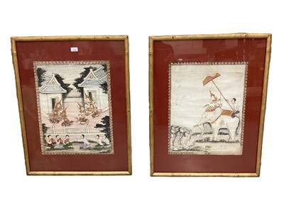 Lot 1124 - Large pair of 19th century Thai works on paper