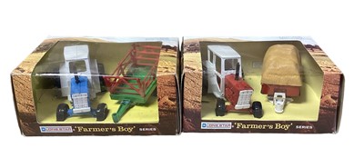 Lot 226 - Lone Star Farmers Boy Series including Tractot & Hay Cart No.1702 (x2), Tractor & Mobile Irrigator No.1721, Tractor & Dozer Excavator No.1724, Tractor & Tipper Hay Truck No.1725, Disc Harrow No.171...