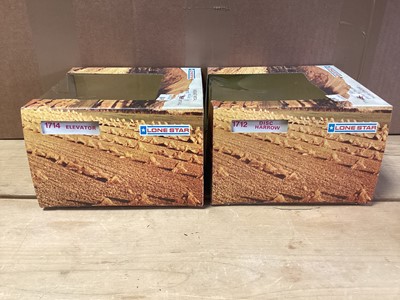 Lot 226 - Lone Star Farmers Boy Series including Tractot & Hay Cart No.1702 (x2), Tractor & Mobile Irrigator No.1721, Tractor & Dozer Excavator No.1724, Tractor & Tipper Hay Truck No.1725, Disc Harrow No.171...