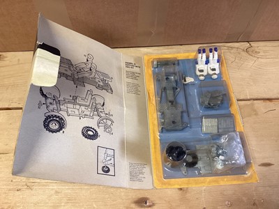 Lot 228 - Dinky Space 1999 Eagle Fighter In blister pack and base No.360, UFO Interceptor (rocket missing) & Lunar Roving vehicle Kit No.1027, all boxed (3)