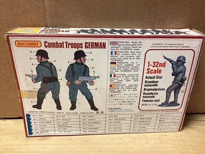 Lot 231 - Matchbox 1:32 scale WWII soldiers including American (x3), Commandos (x2), 8th Army (x2), British (x2), German (x2) & Afrika Korps (x2), all boxed (13 total)