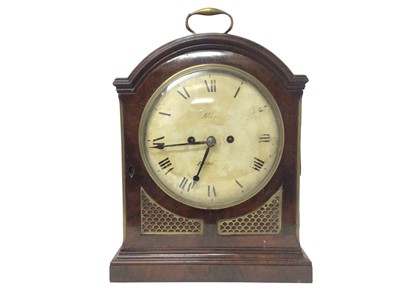 Lot 901 - Regency bracket clock by Reecs , Bedford in mahogany case