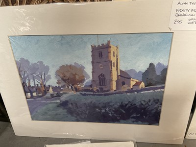 Lot 318 - Group of modern etchings and prints and oil on canvas still life