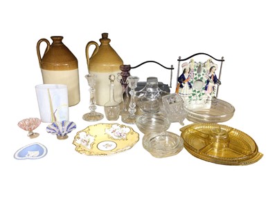 Lot 39 - Sundry items, including glassware, ceramics, Egyptian water pots, alabaster vase, etc
