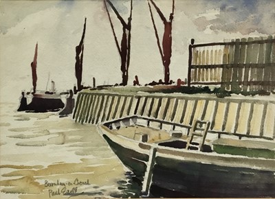 Lot 59 - Paul Earee (1888-1968) watercolour ‘Burnham on Crouch’, signed & inscribed LL, label verso, 27cm x 37cm, framed and glazed