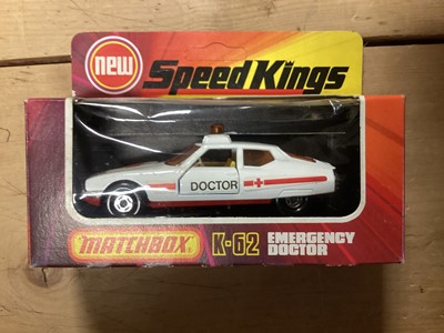 Lot 264 - Matchbox Speed Kings Mercedes Ambulance K-63, Emergency Doctor K-62, Formula 1 Surtees K-44, plus Corgi Elf Tyrell Prjct 34 No.162, all boxed (4)