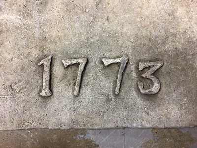 Lot 9 - The first of two rare 18th century lead church roof plaques