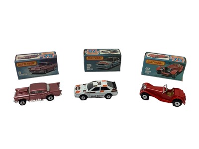 Lot 266 - Matchbox 1-75 series models all boxed including No. 6 Mercedes Tourer, No. 8 Rover 3500, No. 4  "57" Chevy, No. 5 US Mail, No. 12 Citroen CX, No. 18 Honda, No. 25 Audi Quattro, No. 37 Matra Rancho,...