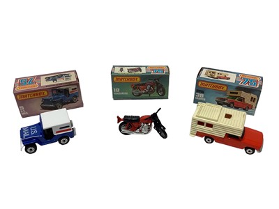 Lot 266 - Matchbox 1-75 series models all boxed including No. 6 Mercedes Tourer, No. 8 Rover 3500, No. 4  "57" Chevy, No. 5 US Mail, No. 12 Citroen CX, No. 18 Honda, No. 25 Audi Quattro, No. 37 Matra Rancho,...