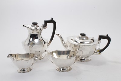 Lot 460 - 1940s four piece silver tea set