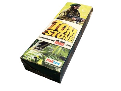 Lot 290 - Palitoy Action Man Tom Stone figure in original box (head separated, arms detached)