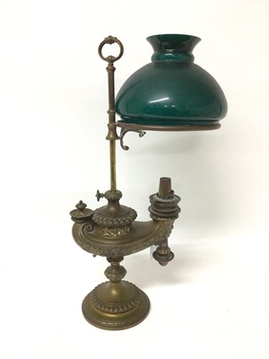 Lot 160 - Brass student's lamp