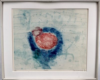Lot 39 - Shoichi Hasegawa (b.1929), coloured abstract etching, 78/110, signed and titled, 51cm x 61cm, framed (no glass)