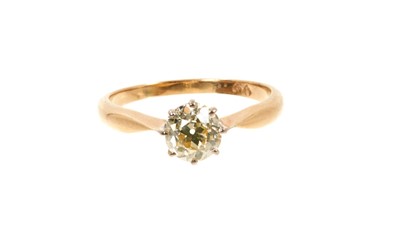 Lot 757 - Antique diamond single stone ring with an old cut diamond