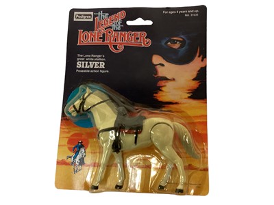 Lot 297 - Pedigree The Legend of the Lone Ranger Silver No.31635, Space Western Hero & Tiny Tuffys Wild West figures (6)