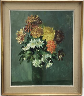 Lot 239 - Ronald Ronaldson (1919-2015), oil on board, still life of flowers, 50 x 60cm