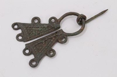 Lot 966 - Viking bronze Omega brooch