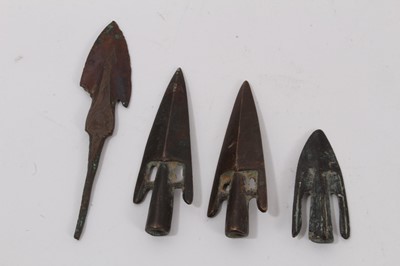 Lot 987 - Four Chinese Warring States bronze arrow heads