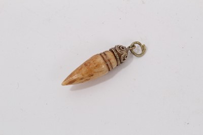 Lot 1070 - Byzantine gold and bone pendant