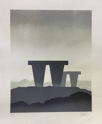Lot 5 - Trevor Grimshaw (1947-2001) signed print - Approaching Monoliths, AP, signed in pencil