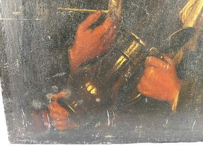 Lot 95 - 19th century Dutch School oil on panel, merry makers, 34cm x 27cm