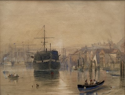 Lot 11 - 19th century watercolour of H.M.S. Castor, signed indistinctly, 21cm x 27.5cm, double mounted in glazed frame