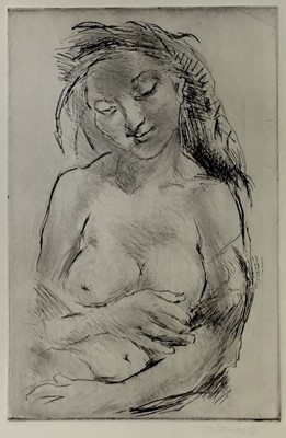 Lot 12 - Alexander Leo Soldenhoff (Swiss 1882-1952) etching of a nude woman, signed in pencil