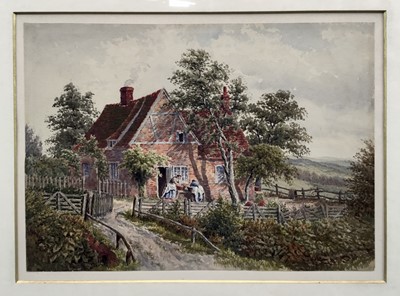 Lot 15 - William Henry Hunt (1790-1864) watercolour - Cottage at Chilworth, 26cm x 37cm, in glazed frame. Provenance: Fry Gallery