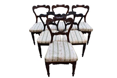 Lot 1633 - Set of four William IV rosewood dining chairs