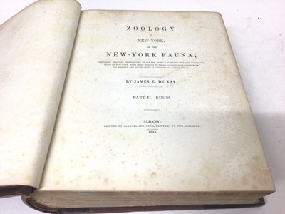 Lot 1164 - James E. De Kay - Zoology of New York, or the New-York fauna, Part II Birds, Albany 1844, 141 hand-coloured engraved plates, early half calf binding with tooled gilt spine