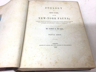 Lot 1164 - James E. De Kay - Zoology of New York, or the New-York fauna, Part II Birds, Albany 1844, 141 hand-coloured engraved plates, early half calf binding with tooled gilt spine