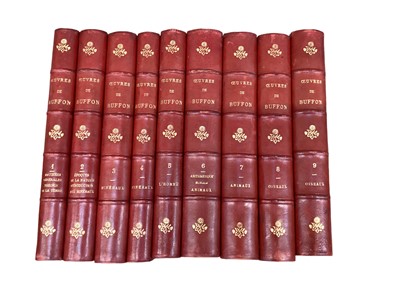 Lot 1158 - Comte de Buffon - Oeuvres Completes de Buffon, 9 Vols, hand coloured plates, half calf binding