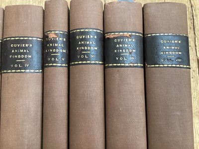 Lot 1171 - Georges Cuvier - The Animal Kingdom, pub. London: George B. Whittaker, Vols 1-8,1827-1829, extensive hand coloured plates, cloth binding