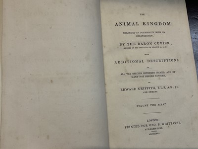 Lot 1171 - Georges Cuvier - The Animal Kingdom, pub. London: George B. Whittaker, Vols 1-8,1827-1829, extensive hand coloured plates, cloth binding