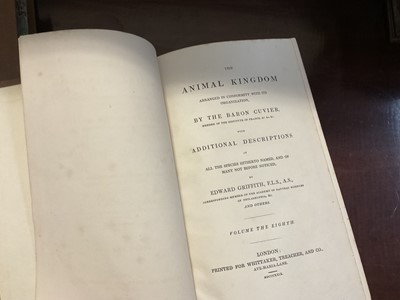 Lot 1171 - Georges Cuvier - The Animal Kingdom, pub. London: George B. Whittaker, Vols 1-8,1827-1829, extensive hand coloured plates, cloth binding