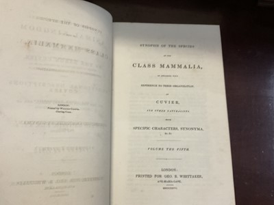 Lot 1171 - Georges Cuvier - The Animal Kingdom, pub. London: George B. Whittaker, Vols 1-8,1827-1829, extensive hand coloured plates, cloth binding