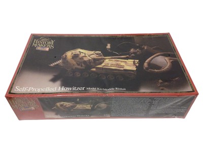 Lot 326 - Revell The History Makers 1:32 Scale Self Propelled Howitzer No.8625 & Northrop Hawk model kits No.8611 and 1:35 Scale 8th Army Soldiers, Monogram 1:35 Scale Army Jeep & Anti-Tank Gun No.6302, Atta...