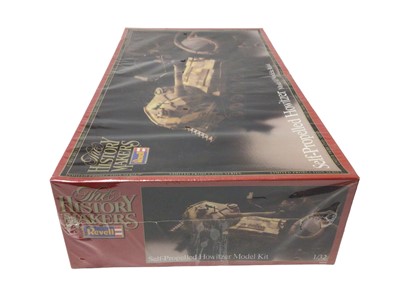 Lot 326 - Revell The History Makers 1:32 Scale Self Propelled Howitzer No.8625 & Northrop Hawk model kits No.8611 and 1:35 Scale 8th Army Soldiers, Monogram 1:35 Scale Army Jeep & Anti-Tank Gun No.6302, Atta...