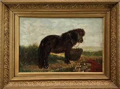 Lot 28 - Nottinge oil on canvas A Pony in a landscape, signed, 29cm x 45cm