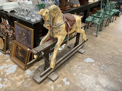 Lot 644 - Vintage Rocking horse on cantilever base