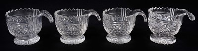 Lot 201 - Rare set of four early 19th century cut glass piggins, probably Irish, used for ladling milk