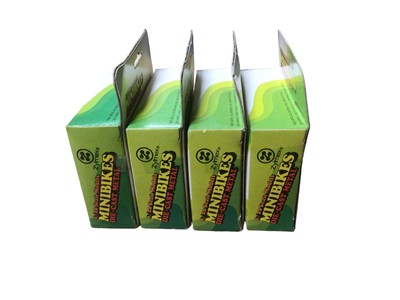 Lot 1963 - Zylmex diecast Minibikes Series complete set including Bridgestone 10 Speed H381, Huffy Tradewind H382, Royce Union H383 & Motocross H384, plus Motorbike Series Harley Davidson (Police) M358, all b...