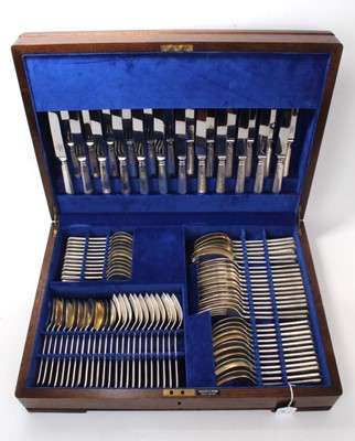 Lot 450 - Canteen of Mappin & Webb silver flatware and cutlery, 12 place setting