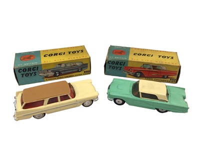 Lot 1806 - Corgi Chevrolet Corvair No. 229, Ford Thunderbird No. 214, Plymouth Sports Suburban Station Wagon No. 219, Chevrolet Sting Ray No. 310 all boxed (4)