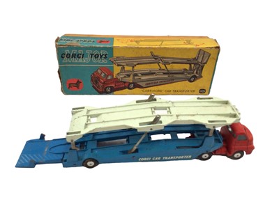 Lot 1812 - Corgi Major 'Carrimore' car transporter No. 1101, HDL Hovercraft SR-NI No 1119, Decca Airfield Control Radar 424 Scanner No. 353 all boxed (3)