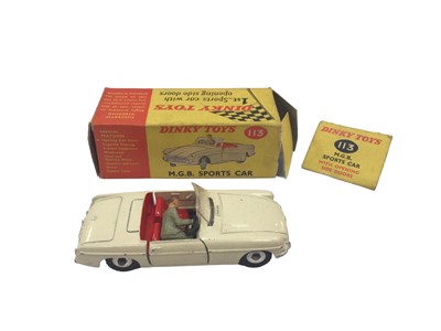 Lot 1816 - Dinky Austin Healey Sprite No. 112, MGB Sports Car No. 113, Volkswagon Karmann Ghia Coupe No. 187 all boxed (3)