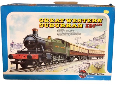 Lot 336 - Airfix 00 Gauge Railway Systems including Great Western Suburban No.54056-0, BR Steam Goods No.54057-3 & BR Diesel Mixed Freight No.54055-7, all boxed (3)