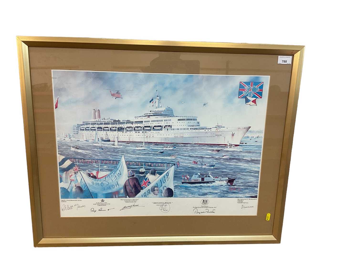 Lot 788 - Falklands War limited edition print- 'Britannia Rules