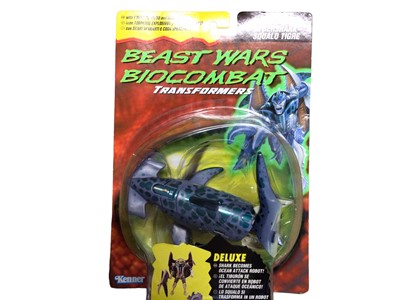 Lot 361 - Kenner Beast Wars Biocombat Maximals including Cheetos Ghephard, Rhinox, Bonecrusher, Snarl & Cybershark Squalo Tigre and Pedacons Tarantulas, Waspinator Punginator & Manterror, on card with bliste...