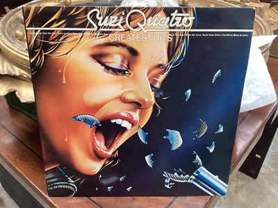 Lot 697 - Box of vinyl records - LPs, 12 inch and 7 inch including Blondie, Toni Basil, Donna Summer, Sparks, Kylie Minogue, Abba and Tracey Ullman, includes colour vinyls